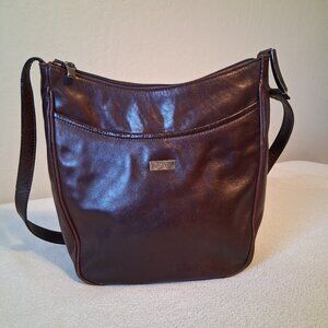 Fiori de Pelle Brown shoulder purse. Italian. Brown leather.